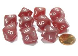 Frosted - Red/White d10