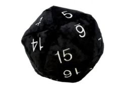 Jumbo D20 Black Plush Dice