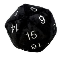 Jumbo D20 Black Plush Dice