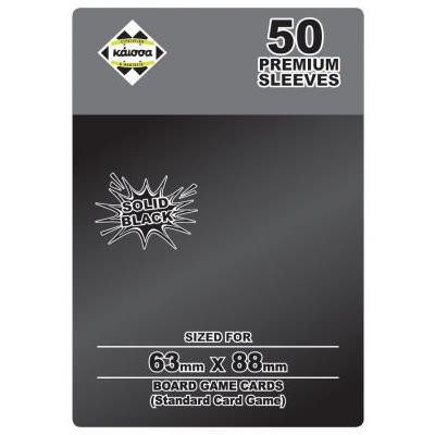 Premium Sleeves Solid Black 63x88mm