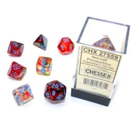 Nebula Luminary Primary/Blue Polyhedral 7-Die Set