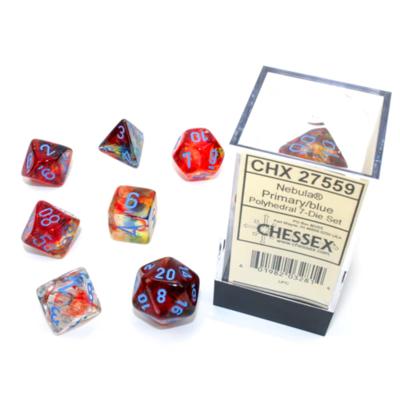 Nebula Luminary Primary/Blue Polyhedral 7-Die Set