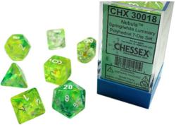 Nebula Luminary Spring/White Polyhedral 7-Die Set