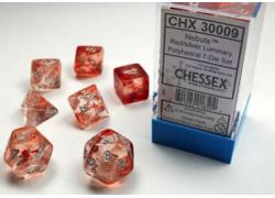 Nebula Luminary Red/Silver Polyhedral 7-Die Set