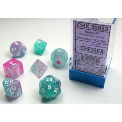 Nebula Luminary Wisteria/White Polyhedral 7-Die Set