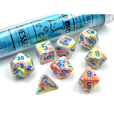 Festive Kaleidoscope/Blue Polyhedral 7-Die Set