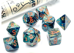 Lustrous Alpestris/Orange Polyhedral 7-Die Set