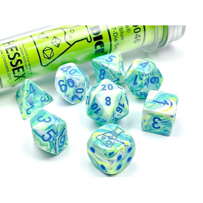 Festive Garden/Blue Polyhedral 7-Die Set