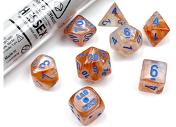 Borealis Luminary Rose Gold/Light Blue Polyhedral 7-Die Set