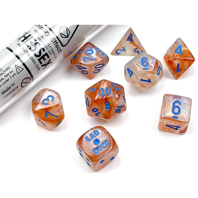 Borealis Luminary Rose Gold/Light Blue Polyhedral 7-Die Set