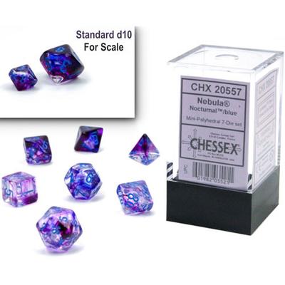 Nebula Luminary Nocturnal/Blue Mini Polyhedral 7-Die Set