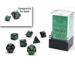 Scarab Jade/Gold Mini Polyhedral 7-Die Set