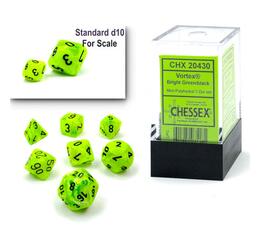 Vortex Bright Green/Black Mini Polyhedral 7-Die Set