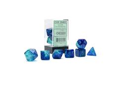 Gemini Blue-Blue/Light Blue Luminary Polyhedral 7-Die Set