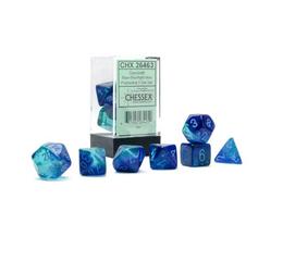 Gemini Blue-Blue/Light Blue Luminary Polyhedral 7-Die Set