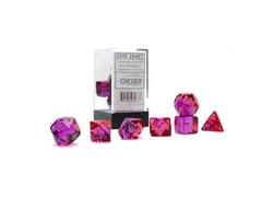 Gemini Translucent Red-Violet/Gold Polyhedral 7-Die Set