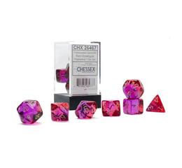 Gemini Translucent Red-Violet/Gold Polyhedral 7-Die Set