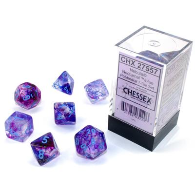 Nebula Luminary Nocturnal/Blue Polyhedral 7-Die Set