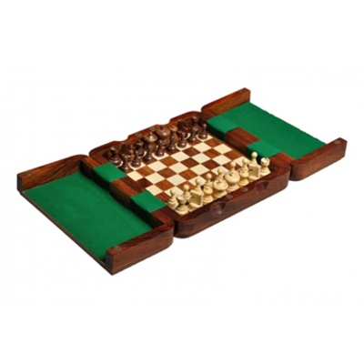 Magnetic 19x19cm Teak Chess Set (2.98 cm)