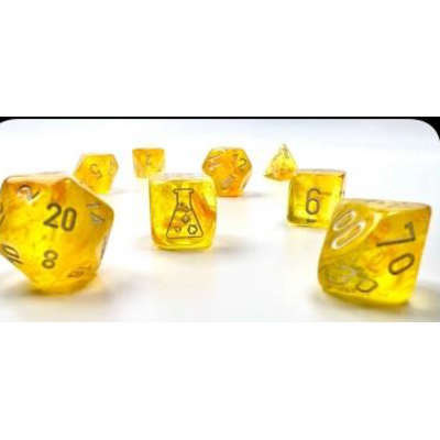 Borealis Luminary Canary/White Polyhedral 7-Die Set