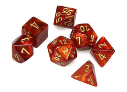 Scarab Scarlet/Gold Mini Polyhedral 7-Die Set