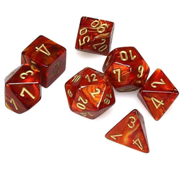 Scarab Scarlet/Gold Mini Polyhedral 7-Die Set