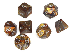 Lustrous Gold/Silver Mini Polyhedral 7-Die Set