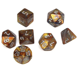 Lustrous Gold/Silver Mini Polyhedral 7-Die Set