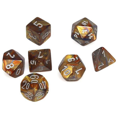 Lustrous Gold/Silver Mini Polyhedral 7-Die Set