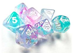 Nebula Wisteria/White Mini Polyhedral 7-Die Set