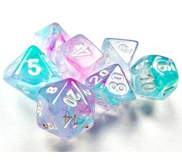 Nebula Wisteria/White Mini Polyhedral 7-Die Set