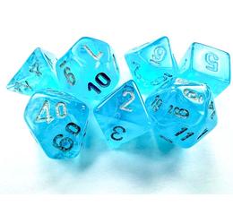 Luminary Sky/Silver Mini Polyhedral 7-Die Set