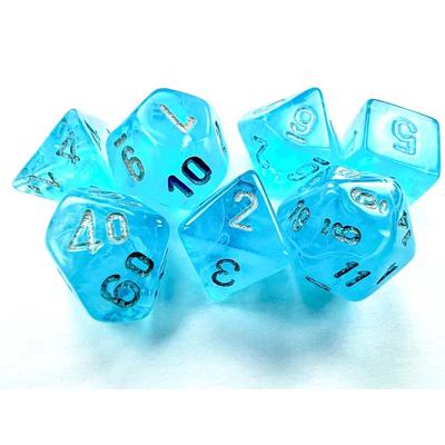 Luminary Sky/Silver Mini Polyhedral 7-Die Set