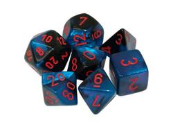 Gemini Black-Starlight/Red Mini Polyhedral 7-Die Set