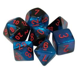 Gemini Black-Starlight/Red Mini Polyhedral 7-Die Set