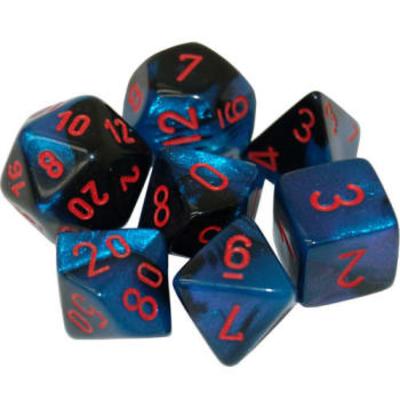 Gemini Black-Starlight/Red Mini Polyhedral 7-Die Set