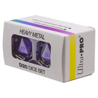 Vivid Heavy Metal D20 Dice Purple