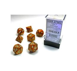 Glitter Gold/Silver Mini Polyhedral 7-Die Set