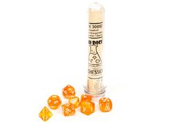 Borealis Luminary Blood Orange/White Polyhedral 7-Die Set