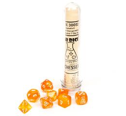 Borealis Luminary Blood Orange/White Polyhedral 7-Die Set