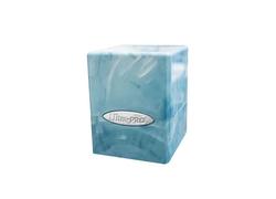 Marble Satin Cube Light Blue/White