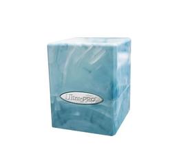 Marble Satin Cube Light Blue/White