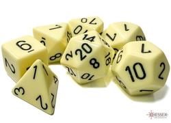 Opaque Pastel Yellow/Black Polyhedral 7-Die Set