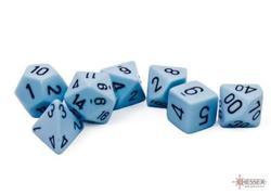 Opaque Pastel Blue/Black Polyhedral 7-Die Set