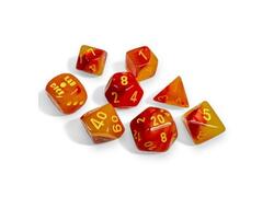 Gemini Gellow-Red/Yellow Luminary Polyhedral 7-Die Set (w/ bonus die)