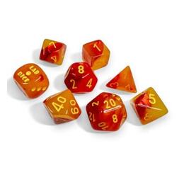 Gemini Gellow-Red/Yellow Luminary Polyhedral 7-Die Set (w/ bonus die)