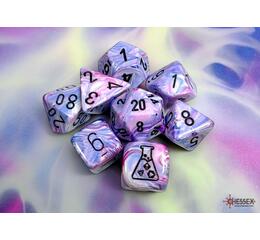 Festive Hydrangea/Black Polyhedral 7-Die Set (w/ bonus die)