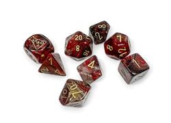 Borealis Cosmos/Gold Polyhedral 7-Die Set (w/ bonus die)