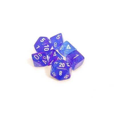 Nebula Aura/white Luminary Polyhedral 7-Dice Set