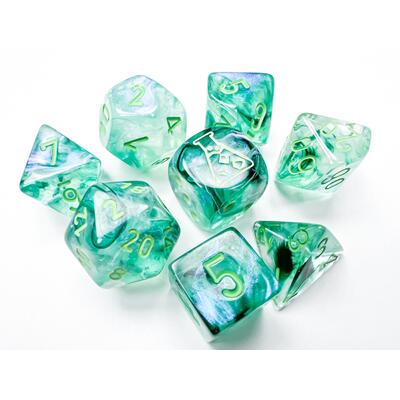 Borealis Kelp/light green Luminary Polyhedral 7-Dice Set